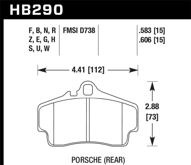 Hawk 98 Porsche 911 Targa / 99-08 911 Carrera 4 / 00-06 Boxster S Blue 9012 Rear Brake Pads Main image