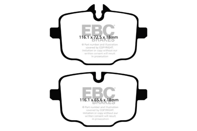 EBC 2021+ BMW M3/M4 3.0TT (G80/G82/G83 w/Cast Iron Rotors) Redstuff Rear Brake Pads (view 4)