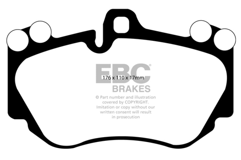 EBC 05-10 Lamborghini Murcielago 6.5 (4 Pad set)(Cast Iron Rotors) Redstuff Front Brake Pads (view 5)
