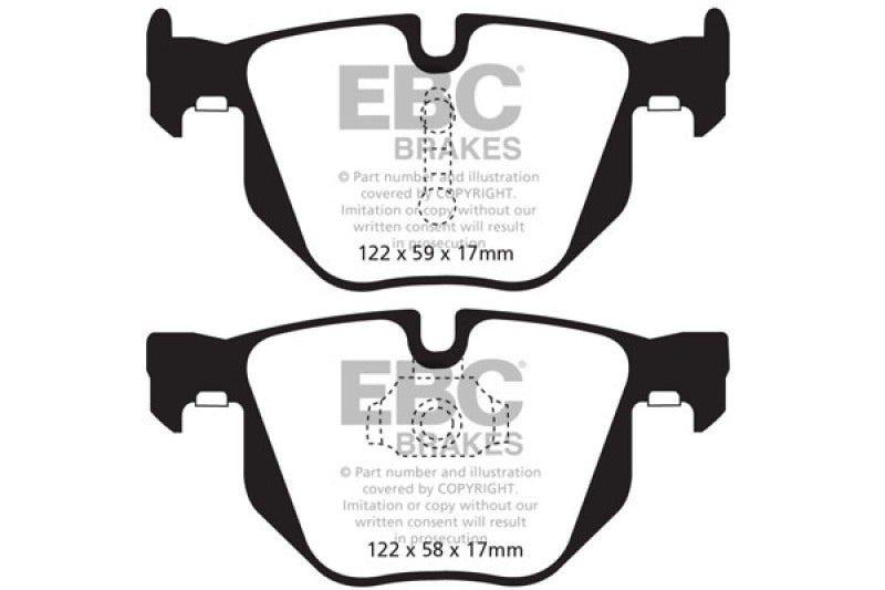 EBC 10-14 BMW X5 3.0 Turbo (35) Greenstuff Rear Brake Pads (view 5)