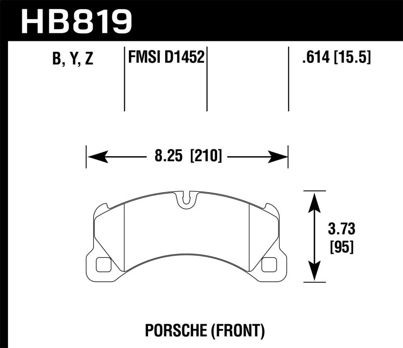 Hawk 11-13 Porsche Cayenne HPS 5.0 Front Brake Pads (view 3)