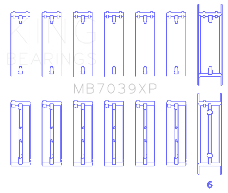 King Engine Bearings BMW M20/M50 2.0L/2.5L/2.7L (Size 0.25) Performance Main Bearing Set (view 4)