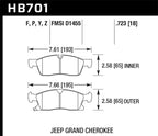 Hawk 11-14 Jeep Grand Cherokee (w/ 330mm/350mm Front Rotors) Super Duty Front Brake Pads (view 2)