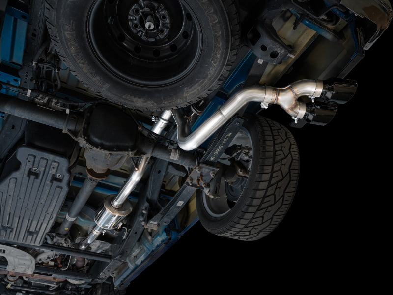 AWE 21-25 Ford F150 (14th Gen Reg Cab) Cat-Back Exhaust - 4.5in Dual Side Exit Diamond Black Tips (view 9)