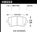Hawk 06-07 Audi A6 Quattro / 03-04 RS6 / 04-08 S4 HPS Street Rear Brake Pads (view 2)