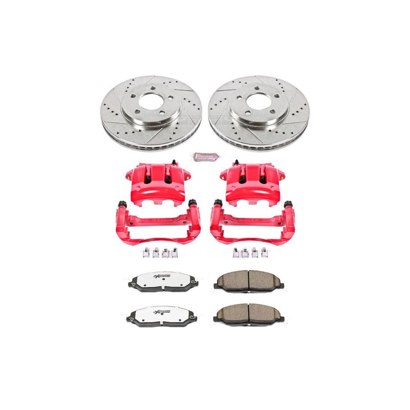 Power Stop 05-10 Ford Mustang Front Z26 Street Warrior Brake Kit w/Calipers Main image
