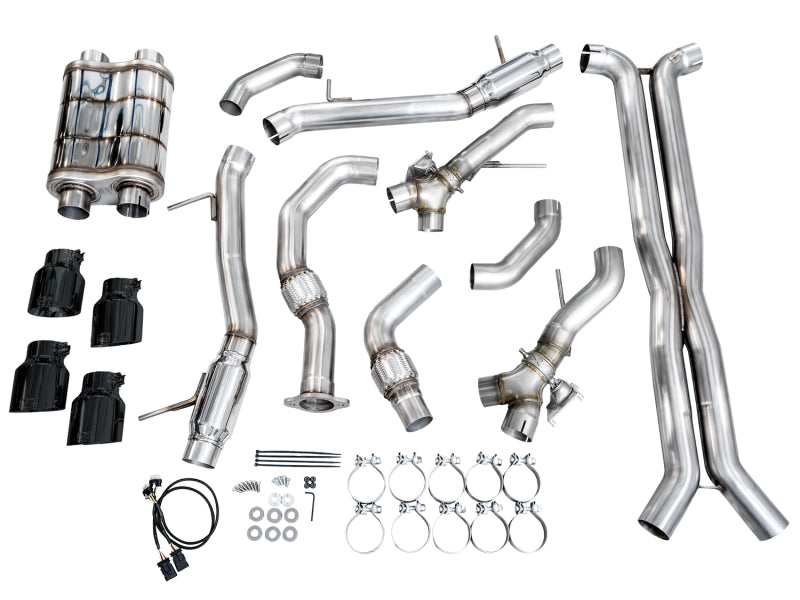 AWE Tuning 2021+ Cadillac CT4-V Blackwing SwitchPath Exhaust - Diamond Black Tips (view 15)