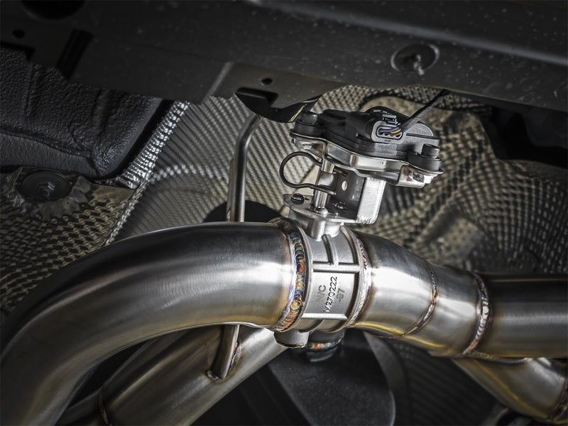 aFe MACH Force-Xp 2-1/2in SS Axle Back Exhaust w/Black Tips 15+ BMW M3/M4 (F80/F82) L6 3.0L (tt) S55 (view 2)