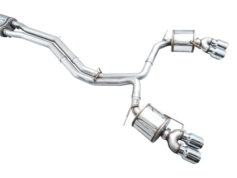 AWE Tuning 19-23 Audi C8 S6/S7 2.9T V6 AWD Touring Edition Exhaust - Chrome Silver Tips (view 19)