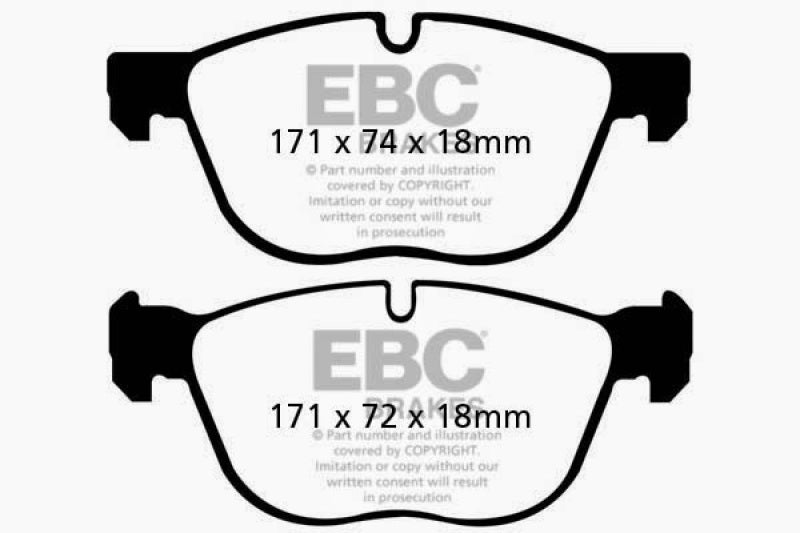 EBC 07-10 BMW X5 3.0 Ultimax2 Front Brake Pads (view 3)