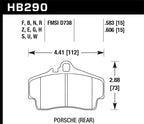Hawk HP+ Porsche Rear Brake Pads (view 3)