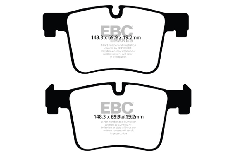 EBC 11+ BMW X3 2.0 Turbo (F25) Greenstuff Front Brake Pads (view 5)