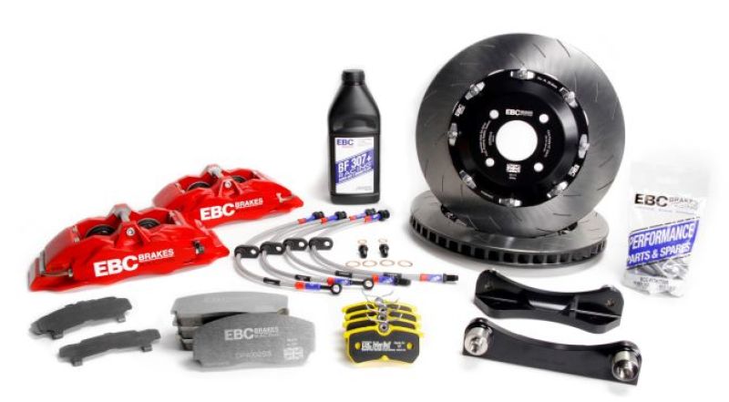 EBC Racing 00-07 BMW M3 (E46) Red Apollo-4 Calipers 355mm Rotors Front Big Brake Kit (view 2)