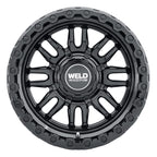 Weld Off-Road Swift 17x9in - 8x180 BP - ET-12 - 124.3mm CB - Gloss Black Wheel & Ring (view 2)