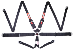 RaceQuip Black SFI CAMLOCK 6pt PU Lap HNR Seat Belt