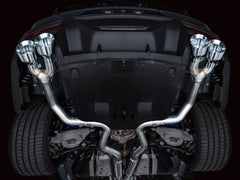AWE 2024 Ford Mustang Dark Horse S650 RWD Track Edition Cat-Back Exhaust w/ Quad Chrome Silver Tips