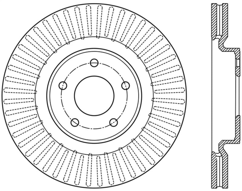 StopTech 13-15 Nissan Pathfinder Slotted Front Left Rotor (view 5)
