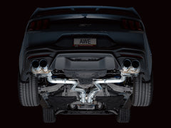AWE 2024 Ford Mustang GT Fastback S650 RWD SwitchPath Cat-Back Exhaust w/ Quad Chrome Silver Tips