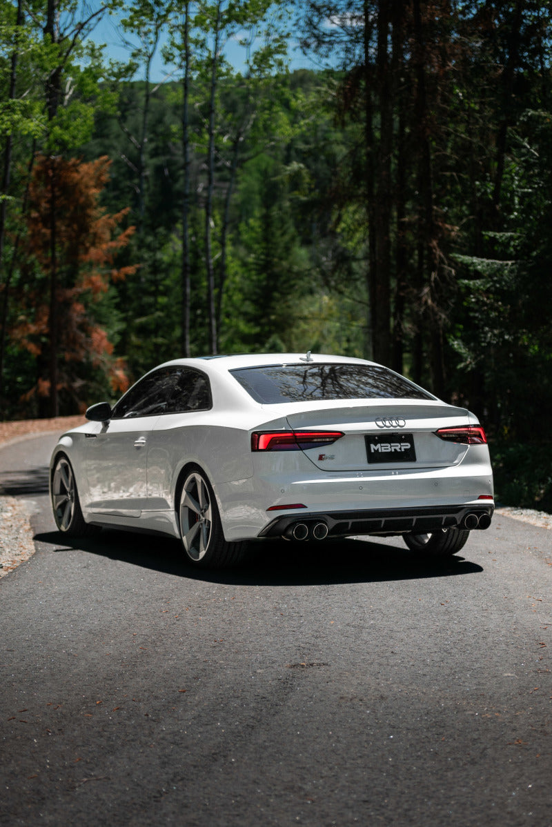 MBRP 18-21 Audi S5 Coupe/S4 Sedan T304 SS 2.5in Cat-Back Quad Rear Exit Exhaust - Carbon Fiber Tips (view 4)