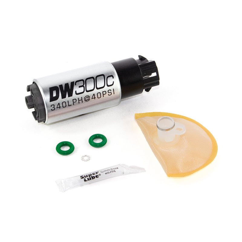 DeatschWerks 340lph DW300C Compact Fuel Pump w/ 08-14 WRX/ 08-15 STI Set Up Kit (w/ Mounting Clips) Main image