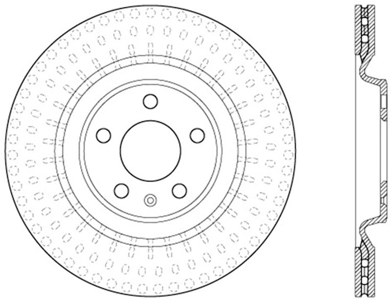 StopTech 12 Audi S4 Rear Right Drilled Rotor (view 3)