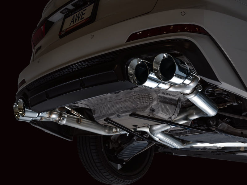 AWE Tuning 19-23 Audi C8 S6/S7 2.9T V6 AWD Track Edition Exhaust - Chrome Silver Tips (view 8)