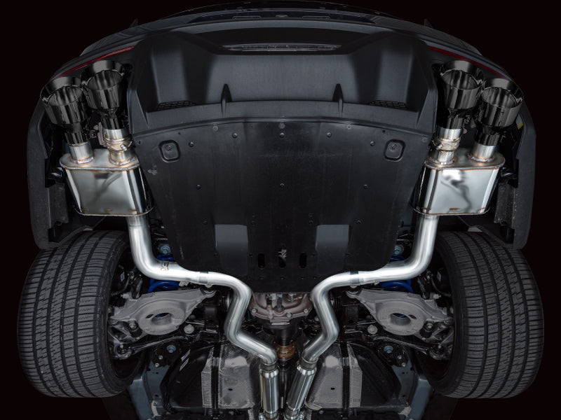 AWE 2024 Ford Mustang Dark Horse S650 RWD SwitchPath Cat-Back Exhaust w/ Quad Diamond Black Tips (view 10)