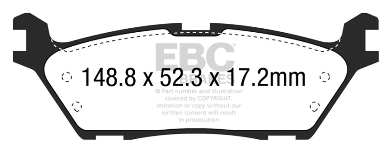 EBC 15+ Ford F150 2.7 Twin Turbo (2WD) Electric PB Greenstuff Rear Brake Pads (view 4)