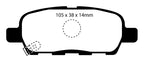 EBC 08-13 Infiniti EX35 3.5 Ultimax2 Rear Brake Pads (view 11)
