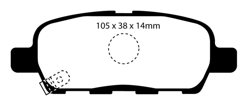 EBC 08-13 Infiniti EX35 3.5 Ultimax2 Rear Brake Pads (view 11)