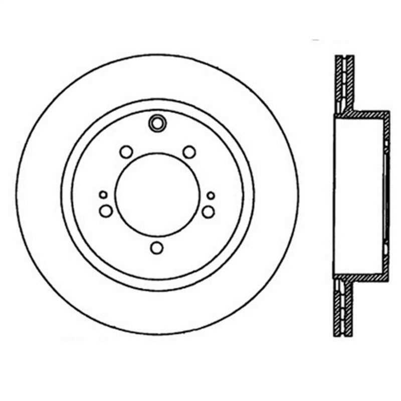 StopTech Power Slot 08-09 Evo 10 Slotted Right Rear Rotor Main image