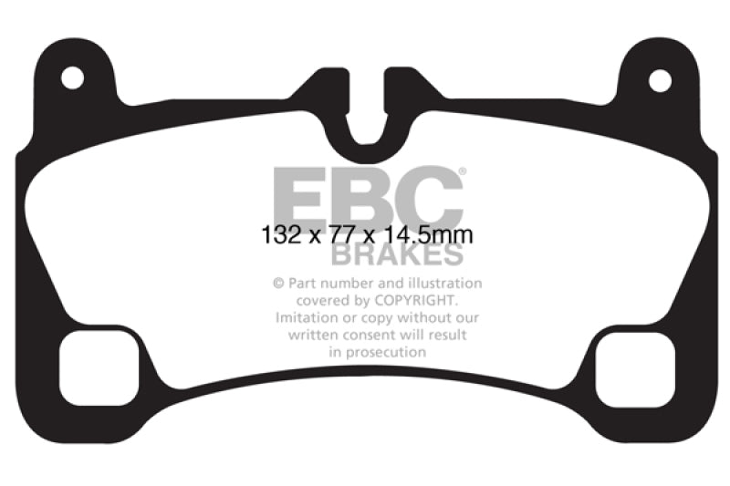 EBC 08 Porsche Cayenne 4.8 Turbo Yellowstuff Rear Brake Pads (view 5)