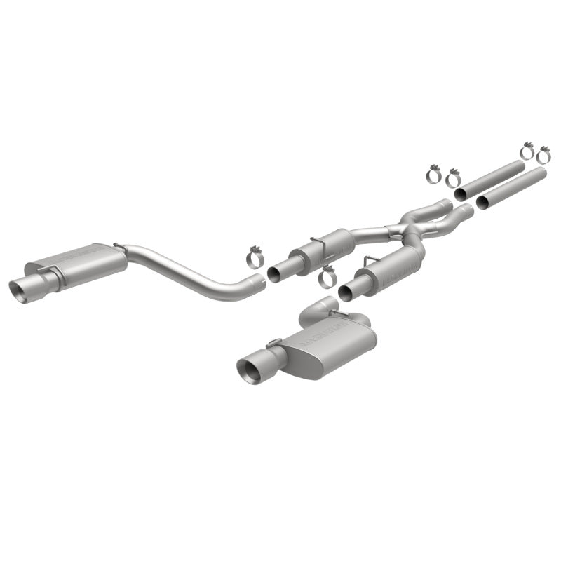 MagnaFlow 11-12 Dodge Charger SRT-8 Hemi Dual Split Rear Exit Stainless Cat-Back Performance Exhaust Main image