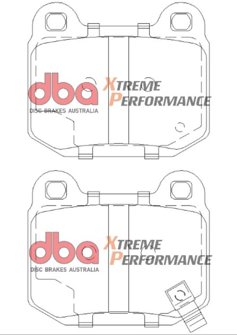 DBA 03-06 EVO / 04-09 STi / 03-07 350Z Track Edition/G35 w/ Brembo XP650 Rear Brake Pads (view 3)