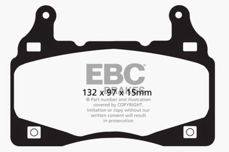 EBC 11-15 Chevrolet Camaro (5th Gen) 6.2 Redstuff Front Brake Pads (view 4)