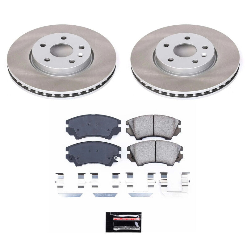 Power Stop 10-11 Saab 9-5 Front Semi-Coated Rotor Kit Main image
