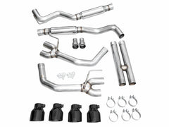 AWE 2024 Ford Mustang Dark Horse S650 RWD Track Edition Cat-Back Exhaust w/ Quad Diamond Black Tips