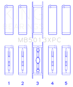 King Engine Bearings Chevy LS1/LS2/LS6 Performance Main Bearing Set w/ pMaxKote - Size STD (view 4)