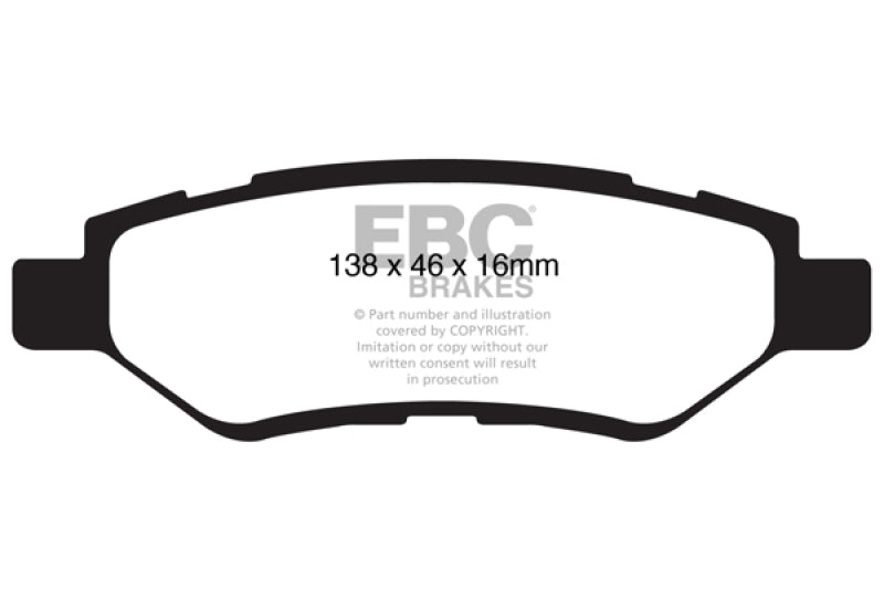 EBC 08-13 Cadillac CTS 3.0 Redstuff Rear Brake Pads (view 4)