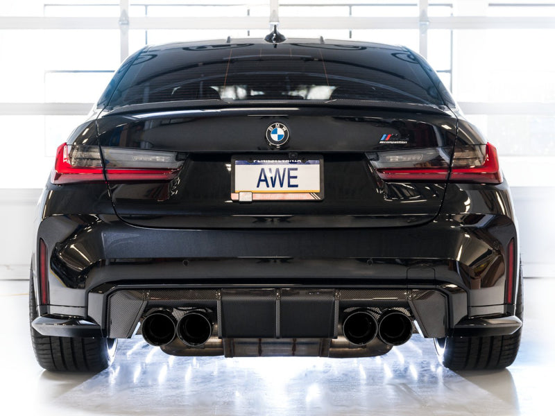 AWE Tuning Track Edition Cat-Back Exhaust for BMW G8X M3/M4 - Diamond Black Tips (view 7)