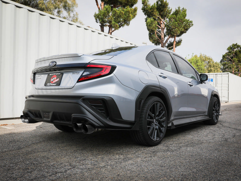 aFe POWER Takeda 3in to 2-1/2in 304 SS Cat-Back Exhaust w/ Black Tips 22-23 Subaru WRX H4-2.4L (t) (view 4)