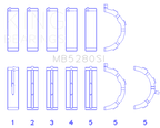 King Engine Bearings Ford 281CI/330CI 4.6L/5.4L V8 (Size +0.75) Main Bearing Set (view 3)
