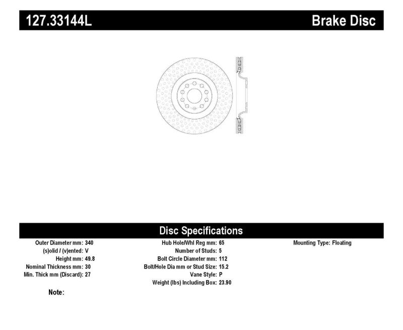 StopTech Slotted & Drilled Sport Brake Rotor (view 9)