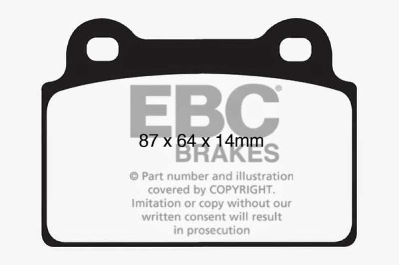 EBC 08-16 Mitsubishi Lancer Evo 10 2.0 Turbo (1 piece rotor) Bluestuff Rear Brake Pads (view 5)