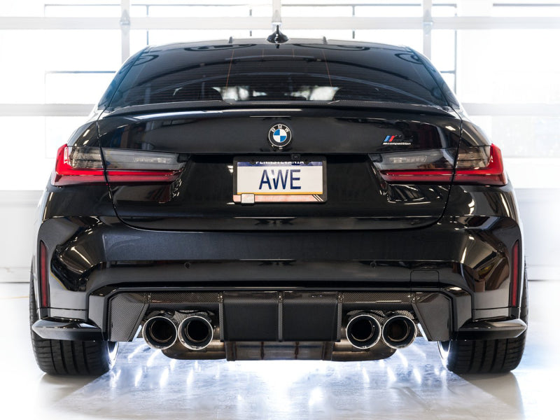 AWE Tuning SwitchPath Cat-Back Exhaust for BMW G8X M3/M4 - Chrome Silver Tips (view 7)