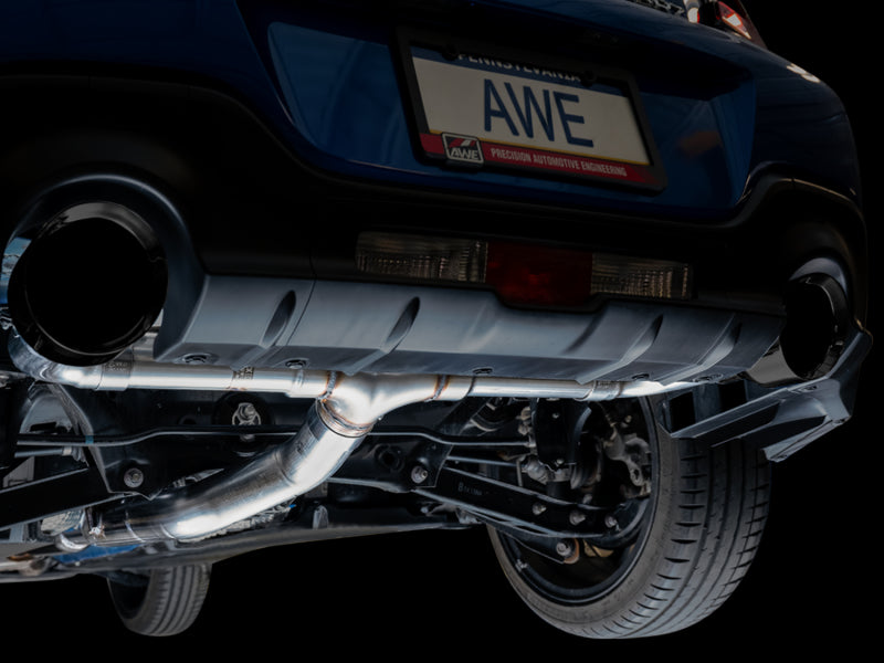 AWE Tuning Subaru BRZ / Toyota GR86 / Toyota 86 Track Edition Cat-Back Exhaust- Diamond Black Tips (view 7)