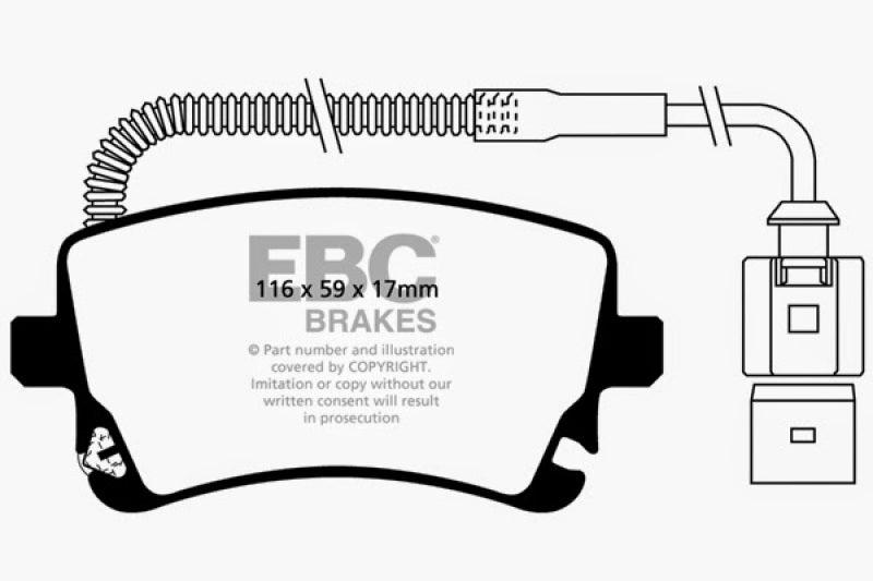 EBC 06-09 Audi RS4 4.2 (Cast Iron Rotors) Bluestuff Rear Brake Pads (view 4)
