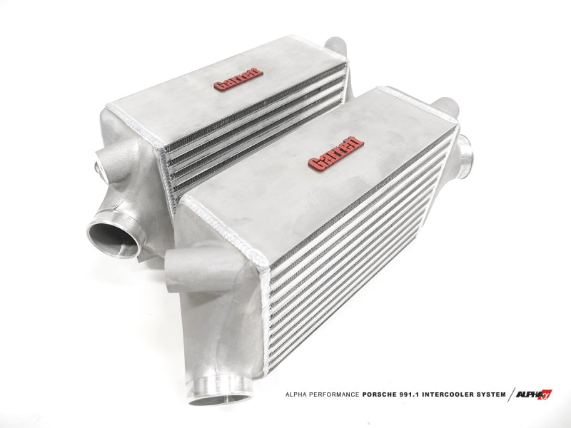 AMS Performance 13-15 Porsche 911 Turbo/Turbo S (991.1) Alpha Intercooler Kit w/Carbon Fiber Shrouds (view 2)