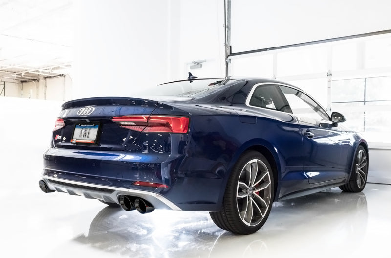 AWE Tuning Audi B9 S5 Coupe 3.0T Track Edition Exhaust - Diamond Black Tips (102mm) (view 3)