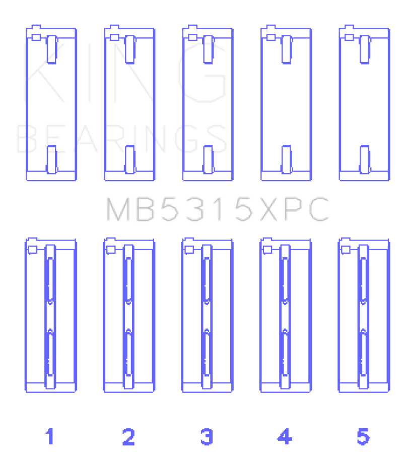 King 1992+ Mitsubishi 4G63/4G64 EVO I-IV (Size 0.5) Coated Performance Main Bearing Set (view 3)